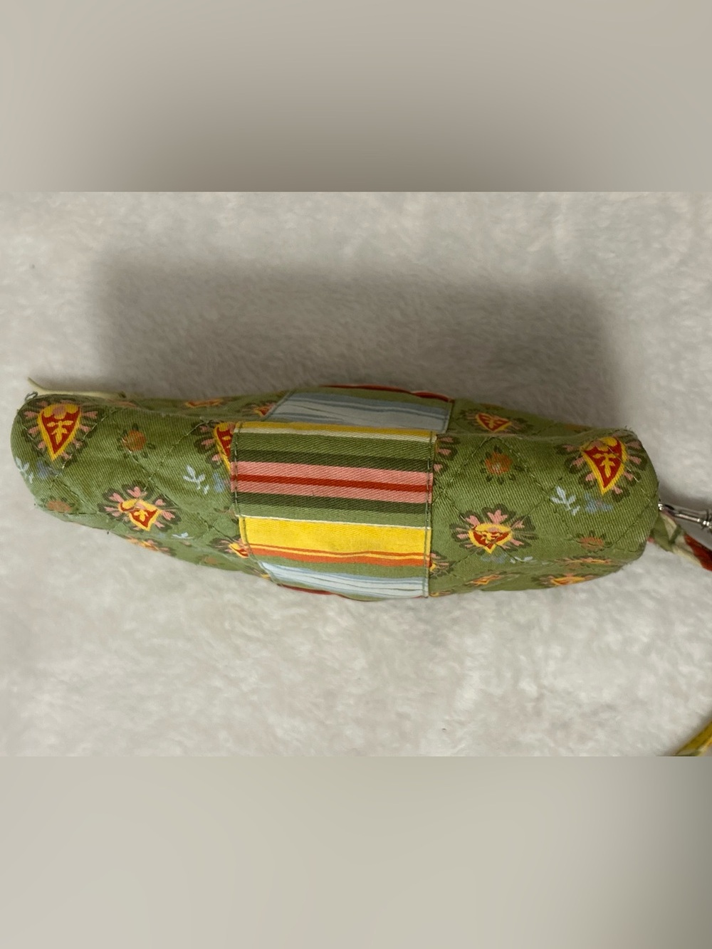 Longaberger Homestead Quilted Wristlet Wallet Green Floral Zip Organizer - Picture 8 of 8